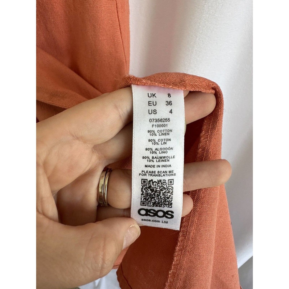 Asos Design Linen Blend Button Through Midi Sundr… - image 7